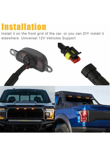 Ford F-150 Raptor Için 30X Füme Lens Amber LED Ön Izgaralar Koşu Lambaları (Yurt Dışından) fırsatları
