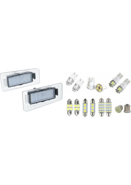 2 Adet Araba LED Smd Plaka Işık ve 1 Set Çeşitli LED Araba Iç Kısım Işık Kubbe Gövdesi Haritası Plaka Plaka Lambası (Yurt Dışından)