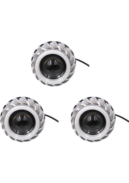 3x 12V Motosiklet Kafası Işık Lambası Projektör Lens Işık LED Angel Devil Eyes Far 30W 1200LM (Pembe ve Mavi) (Yurt Dışından)