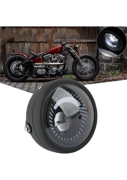 2x Motorcycle Cafe Racer Bobber 6.5 Inç LED Far Spiral Beyaz Yan Montaj Braketi (Yurt Dışından) fırsatları