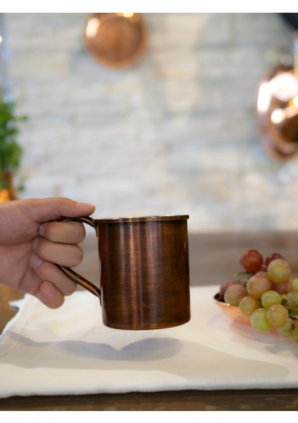 Bakır Kupa Bardak Düz Model Oksit Renk 500 ml modelleri