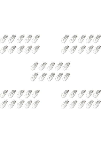 Araba T10 12V 5W 168 194 W5W Halojen Ampul Gösteri Kümesi Gösterge Gösterge Çizgi Lambası Okuma Işıkları, 50 Paket Sıcak Beyaz (Yurt Dışından)