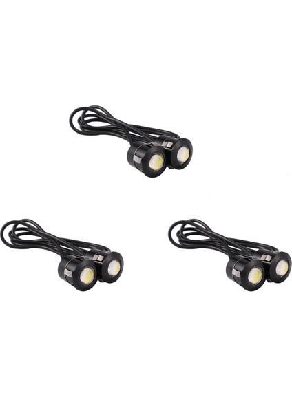 6pcs LED Kartal Göz Yedekleme Lambası Sis Sürüş Lambası Araba Motosiklet Beyaz Işık 9W Siyah (Yurt Dışından)
