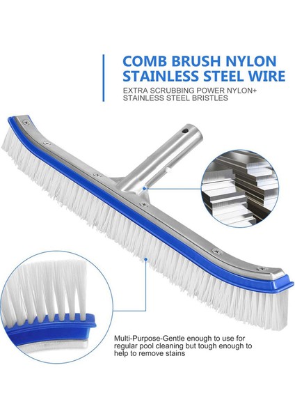 3x Havuz Fırçası, Yüzme Havuzu Duvarı ve Fayans Fırçası 18 Inç Yüzme Havuzu Temizlik Kutup Fırçası Baş Yedek Fırça, Mavi (Yurt Dışından) fırsatları