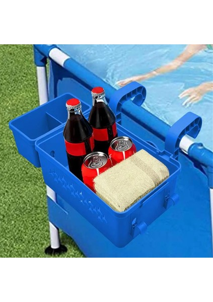 Taşınabilir Havuz Kenarındaki Depolama Sepeti Tepsisi, Fincan Tutucu Yerden Üstü Havuz Aksesuarları Havuz Kenarındaki Depolama Mavi (Yurt Dışından) modelleri