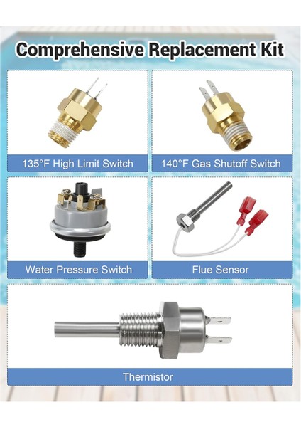 Pentair Max E Therm &amp; Master Temp Için Havuz Isıtıcı Onarım Kiti Değiştirmeleri 42002-0024S Yığın Baca Sensörü Içerir (Yurt Dışından) fırsatları