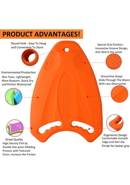 2pcs Yüzme Kurulu Eva Geri Şamandıra Kickboard Güvenli Eğitim Yardım Plakası Yetişkin Çocuklar Için Sörf Suyu Yüzme Havuzu, Turuncu ve Pembe (Yurt Dışından) modelleri