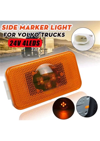 8x 24V Araba Kamyonu LED Yan Işaretçi Işık Amber Gösterge Lambası 4 Volvo Kamyonlar Için LED Fm/fh (Yurt Dışından) indirimleri