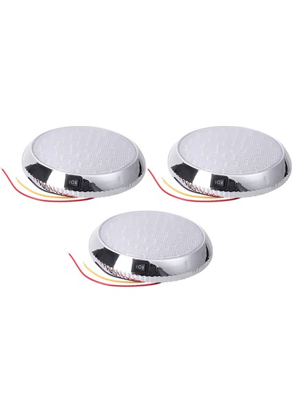 3x 12V Araba Yuvarlak Tavan Kubbe Çatı Iç Işık Tekne Rv Yüzey Tavan Işığı (Yurt Dışından)