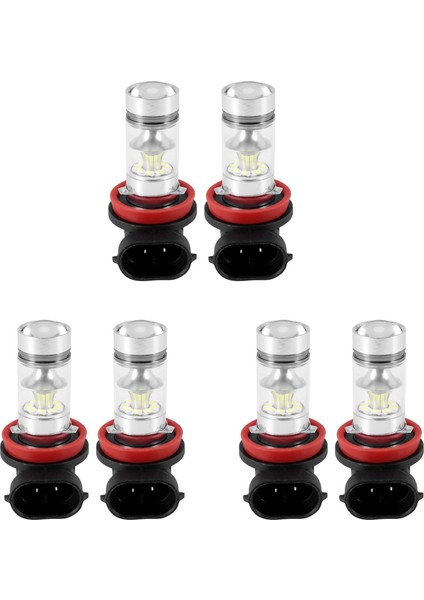 6x H8 H11 H16 6000K Beyaz 100W Yüksek Güçlü LED Sis Fark Sürüş Ampulü Drl (Yurt Dışından)