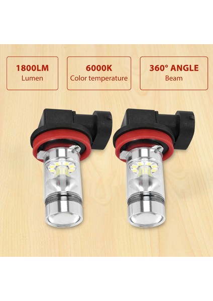 6x H8 H11 H16 6000K Beyaz 100W Yüksek Güçlü LED Sis Fark Sürüş Ampulü Drl (Yurt Dışından) indirimleri