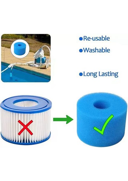 6pieces Havuz Filtre Köpük Sünger Kartuşu Değiştirme Tip V1 Aksesuarları Için Uzun Kalıcı Yıkanabilir (Yurt Dışından) fırsatları