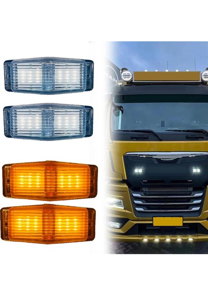 2pcs LED Işaretleyici Işıkları Ön Çift Brülör Göstergesi Lamba Için Scania Volvo Adam Benz Kamyon Kamyonu Ön Izgara Işık (Yurt Dışından) indirimleri