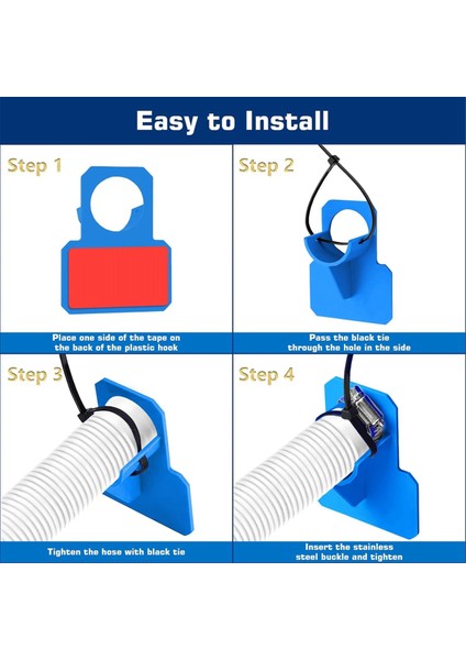 4 Paket Havuz Pompası Yedek Hortum ve Havuz Boru Tutucuları Filtre Pompaları Için Havuz Aksesuarı 330 Gph 530 Gph 1000 Gph Beyaz (Yurt Dışından) fırsatları