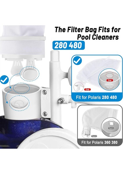 Polaris Için Havuz Temizleyici Kiti 280 480, 2pcs Fermuar Kapanma ile Tüm Amaçlı Çanta ve 10 Adet Yıkıcılar (Yurt Dışından) modelleri