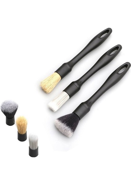 6 Adet Otomatik Araba Detaylandırma Fırça Seti 3 Araba Detaylandırma Fırçası ve Koltuklar Için 3 Yedek Fırça Kafası, Lastik Vb. (Yurt Dışından)