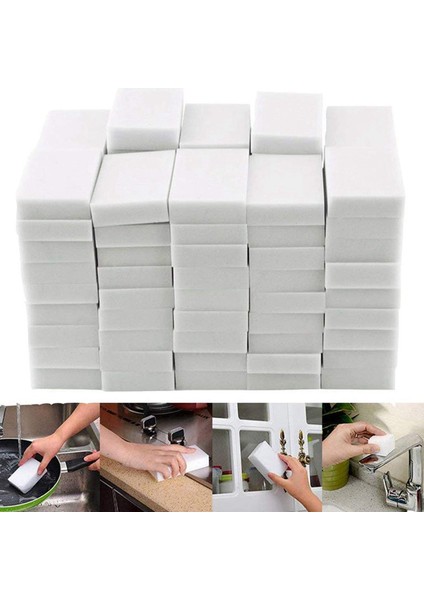 Sihirli Temizlik Süngerleri Silgi, Ev Sünger Silgisi Temizleyici Köpük Temizleme Mutfak, Mobilya, Araba (100 Paket) (Yurt Dışından) fırsatları