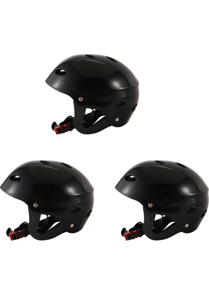 3x Güvenlik Koruyucusu Kask 11 Su Sporları Için Solunum Delikleri Kayak Kano Sörf Paddleboard - Siyah (Yurt Dışından)