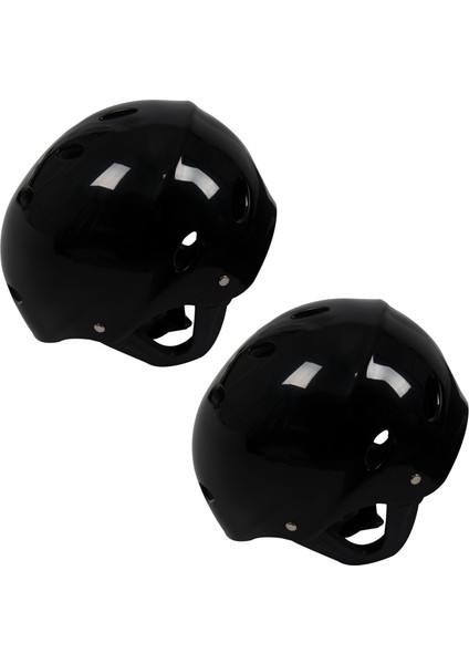 2x Güvenlik Koruyucusu Kask 11 Su Sporları Için Solunum Delikleri Kayak Kano Surf Paddleboard - Siyah (Yurt Dışından)