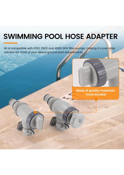 2pcs Havuz Hortumu Adaptörü, Yüzme Havuzu Değiştirme Havuzu Hortum Braketi ve Yer Yüzme Havuzu Için Piston Valfi (Yurt Dışından) fırsatları