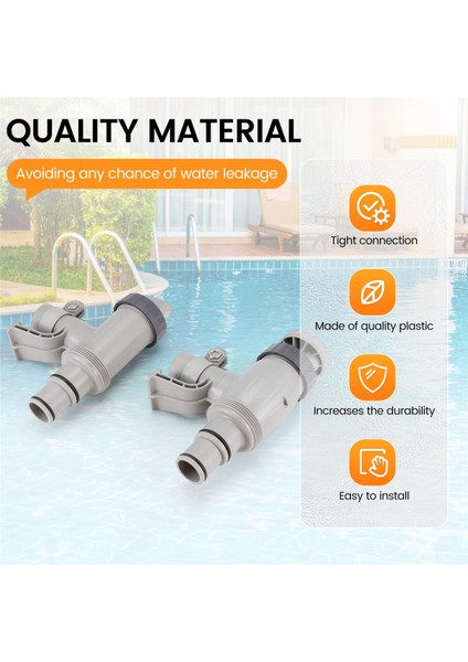 2pcs Havuz Hortumu Adaptörü, Yüzme Havuzu Değiştirme Havuzu Hortum Braketi ve Yer Yüzme Havuzu Için Piston Valfi (Yurt Dışından) indirimleri
