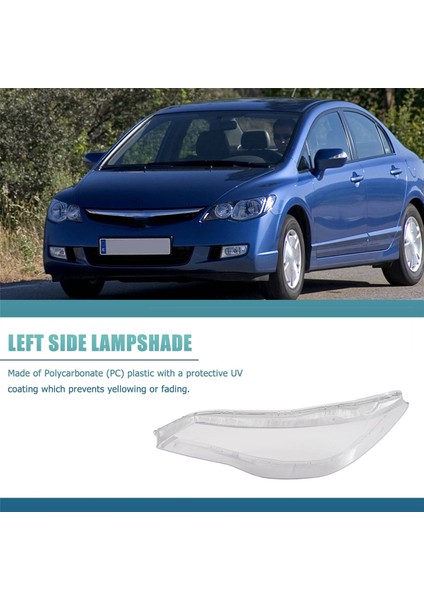 Araba Ön Sol Far Temiz Lens Lambası Gölge Kabuk Kapağı Honda Civic Fd 2006 2007 2008 (Yurt Dışından) fiyatları