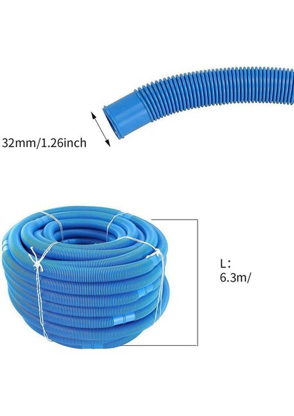 6pcs 6.3m Yüzme Havuzu Vakum Temizleyici Hortum Emme Yüzme Boru Yüzme Havuzu Temizleme Hortumu (Yurt Dışından) indirimleri