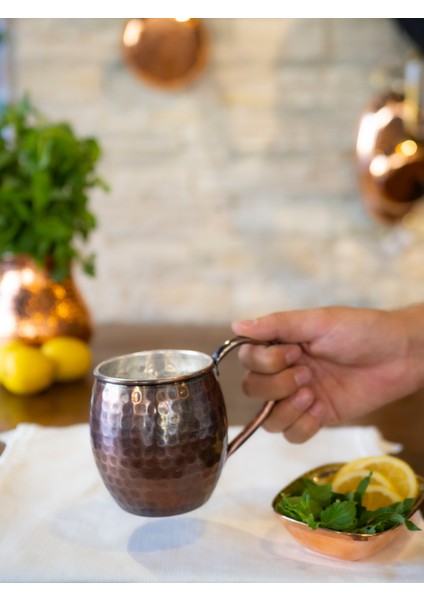 Bakır Kupa Bardak Tombul Model Çekiç Dövme Oksit Renk fiyatları