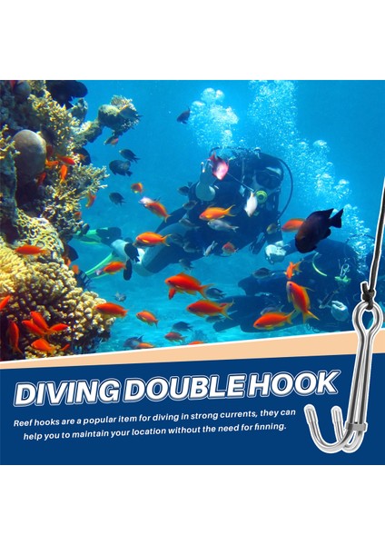 Dalış Tüp Dalış Tutun Dalış Tutun Çift Çift Paslanmaz Çelik Resif Drift Hook Hat ve Klips Kancası Sualtı Dalış Için Kanca, Siyah (Yurt Dışından) indirimleri