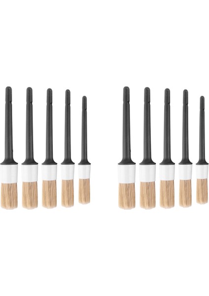 Doğal Domuz Saçı Detay Fırçası (10 Set), Motorlar Için Premium Ayrıntı Fırçaları, Tekerlekler, Iç, Deri, Trim, Amblemler (Yurt Dışından)