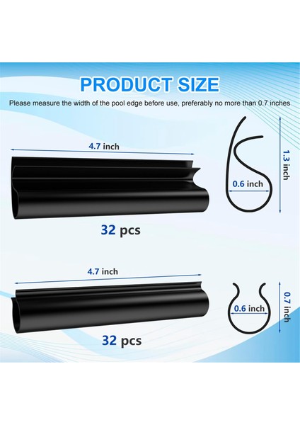 64 Pc Havuz Kapak Klipsleri, 2 Şekil Kış Yüzme Havuzu Kapak Kelepçeleri Yukarıdaki Havuzlar Için 4.7 Inç Havuz Rüzgar Koruma Klipleri (Yurt Dışından) modelleri