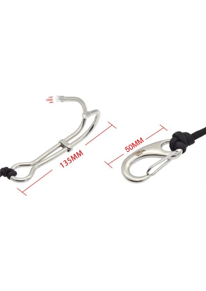 Dalışa Devam Edin 5x Tüplü Dalış Çifte Çift Çift Paslanmaz Çelik Resif Drift Hook Hat ve Klips Kancası Sualtı Dalış Için, Siyah (Yurt Dışından) modelleri