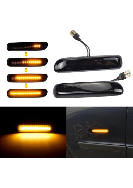 2x Araba Füme LED Dinamik Yan Işaretleyici Işık Dönüş Sinyali Yanıp Söner Bmw 3 Serisi E46 COUPE1997-2001 (Yurt Dışından) modelleri