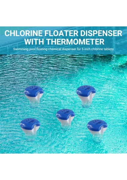 5pcs Yüzme Havuzu Yüzen Klor Tablet Dağıtıcı Termometre Otomatik Hapları Kutusu Spa Havuz Aksesuarları (Yurt Dışından) fırsatları