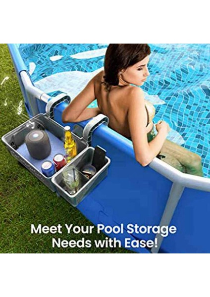 Havuz Bardağı Tutucu ile 2x Havuz Kenarındaki Depolama Sepeti, Havuz/çerçeve Havuzu Için Açık Havuz Depolama Konteyneri Sepeti (Yurt Dışından) indirimleri
