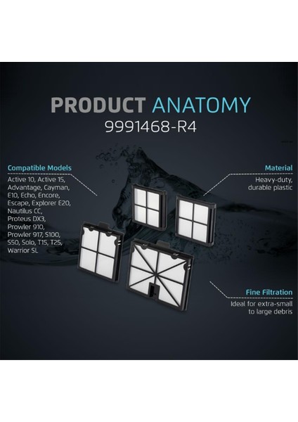 9991425-R4 Havuz Temizleyicileri Dolphin Premier S50, S100, Aktif 10 Aktif 15 Robotik Yedek Ultra Ince Filtre (Yurt Dışından) fırsatları