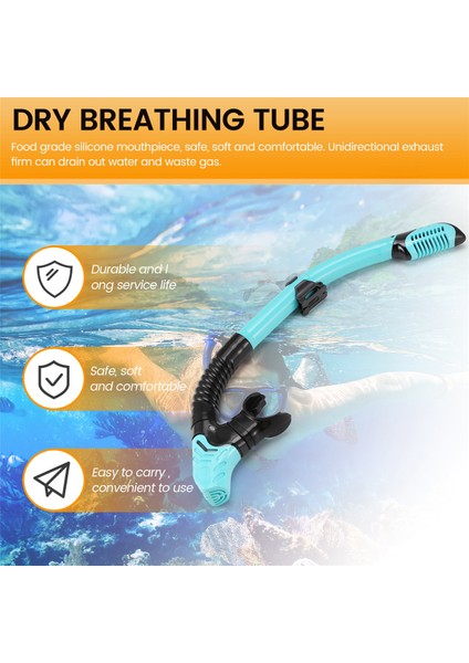 Kuru Şnorkel Tüpü Kolay Nefes Tüplü Dalış Sıçrama Koruyucusu Üst Valf Yüzme Yetişkinler Için Sualtı Ekipmanları Erkek Kadınlar D (Yurt Dışından) fırsatları