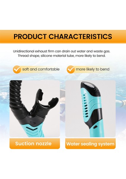 Kuru Şnorkel Tüpü Kolay Nefes Tüplü Dalış Sıçrama Koruyucusu Üst Valf Yüzme Yetişkinler Için Sualtı Ekipmanları Erkek Kadınlar D (Yurt Dışından) indirimleri