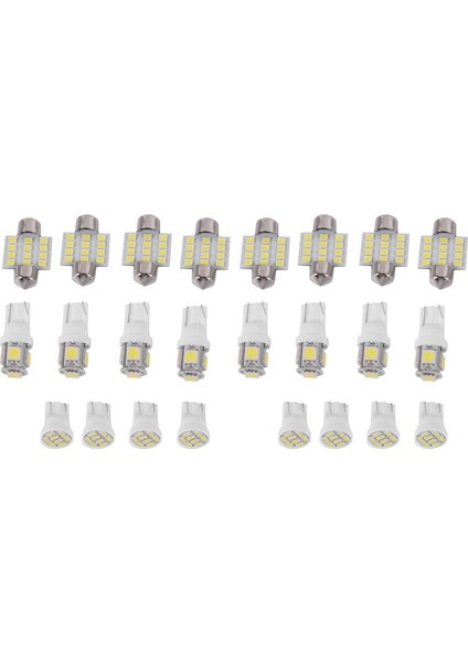 22 Adet Beyaz LED Işıklar T10 ve 31MM Harita Kubbesi Plaka Lambası Için Iç (Yurt Dışından)