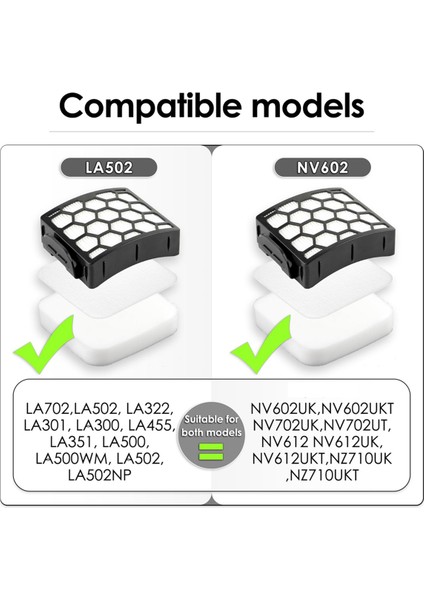 Hepa Filtreleri Köpük Filtreleri Köpekbalığı LA502, LA322, LA702, LA502, LA301, Dik Vakum Değiştirme Filtresi (Yurt Dışından) fırsatları