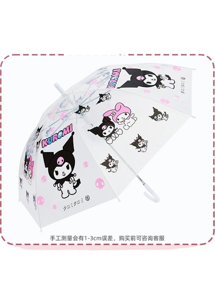 Karikatür Şeffaf Uzun Saplı Çocuk Şemsiyesi (Yurt Dışından)