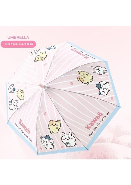 Karikatür Çocuk Buzlu Uzun Saplı Öğrenci Okul Şemsiyesi (Yurt Dışından)