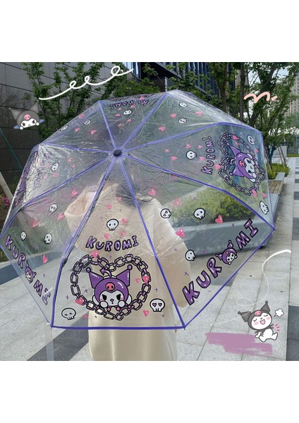 Şeffaf Uzun Saplı Çocuk Şemsiyesi (Yurt Dışından)