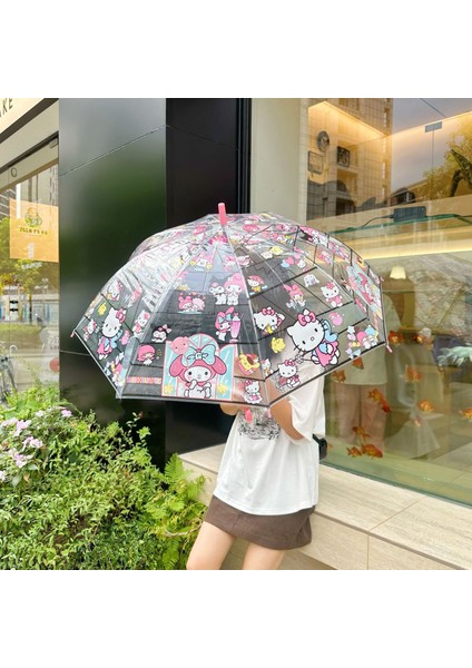 Şeffaf Uzun Saplı Çocuk Şemsiyesi (Yurt Dışından)