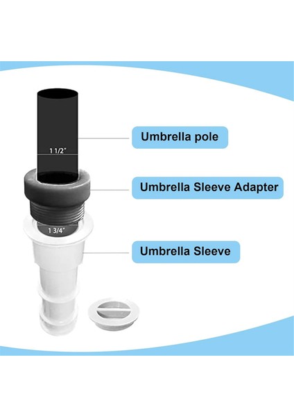 Havuz Şemsiyesi Stabilizatör Adaptörü Dişli Adaptör Set Şemsiye Kutup Destekleyici Açık Güverte Şemsiye Ekle Beyaz (Yurt Dışından) fiyatları