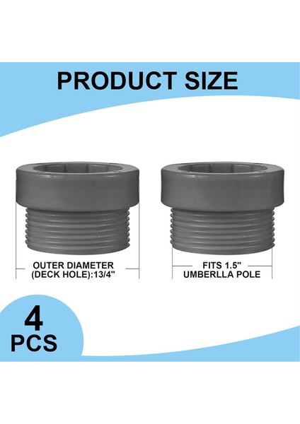 Havuz Şemsiyesi Stabilizatör Adaptörü Dişli Adaptör Set Şemsiye Kutup Destekleyici Açık Güverte Şemsiye Ekle Beyaz (Yurt Dışından) modelleri