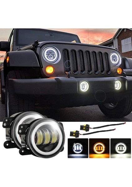 2pcs 4 Inç Melek Gözler LED Sisli Sisli Araba Ön Sisli 15000LM Yedek Otomatik Lamba Drl Sürüş Sis Lambası Için Sis Lambası (Yurt Dışından) fırsatları