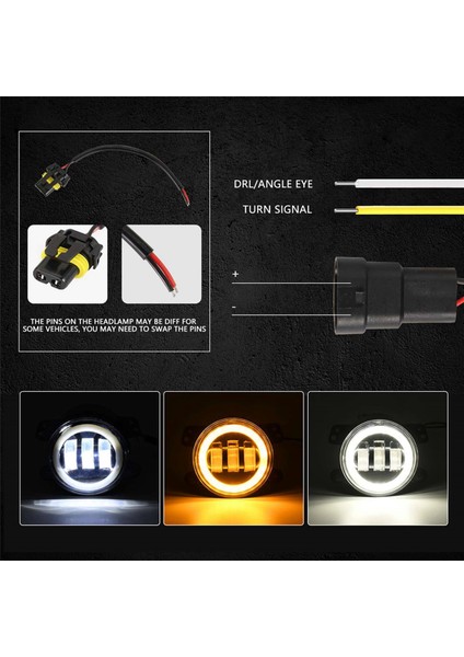 2pcs 4 Inç Melek Gözler LED Sisli Sisli Araba Ön Sisli 15000LM Yedek Otomatik Lamba Drl Sürüş Sis Lambası Için Sis Lambası (Yurt Dışından) indirimleri