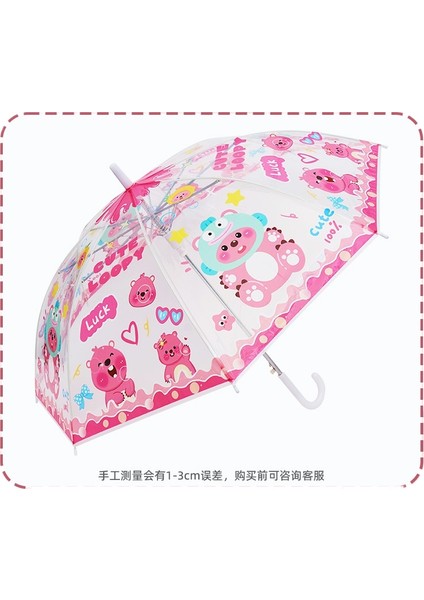 Büyütülmüş Takviyeli Çizgi Film Şeffaf Çocuk Portatif Şemsiye (Yurt Dışından)