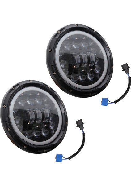 2x H4 400W 7inch LED Kafa Işık Lambası ile Lada Niva Urban 4x4 Suzuki Samurai Jeep Wrangler Off Road Için (Yurt Dışından)